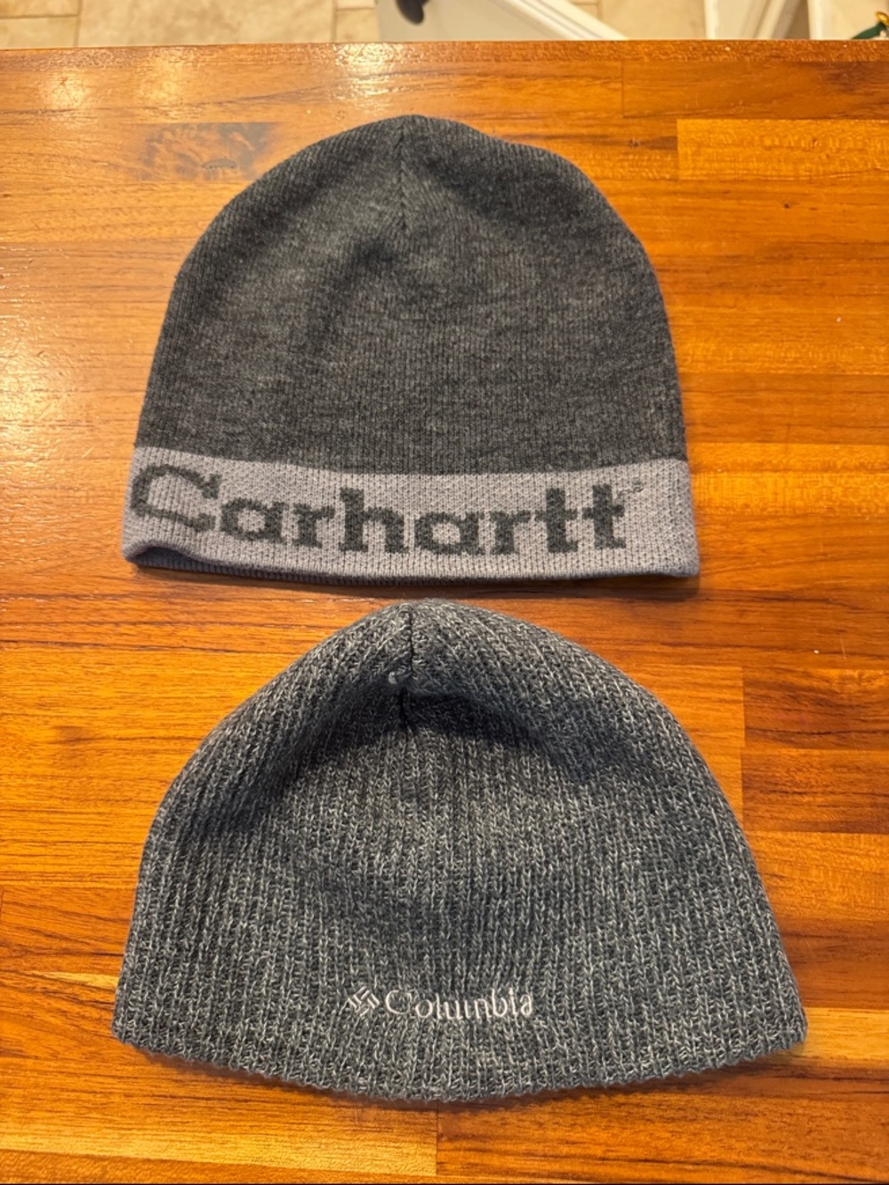 Carhartt & Columbia Gray Beanie Duo
